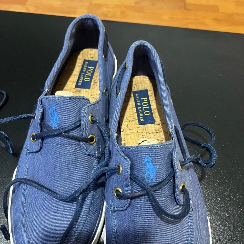 Polo by Ralph Lauren Men's Blue Boat Shoes Twill Denim 10D
